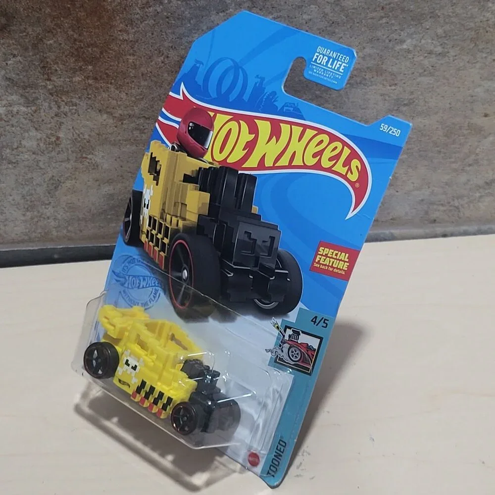 Yellow Hot Wheels Pixel Shaker Diecast Toy Car 2021 Mainline Collection